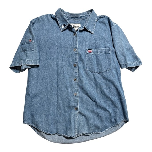 C.J. Banks Blue Casual Button Down Shirt - Picture 1 of 8